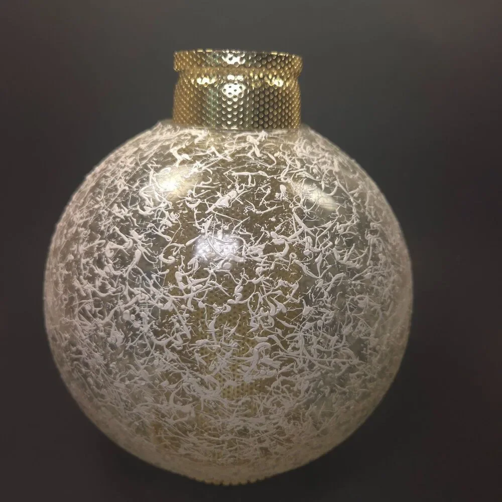 Vintage Mid Century Modern Glass Ceiling Light Globe Brass Diffuser 9
